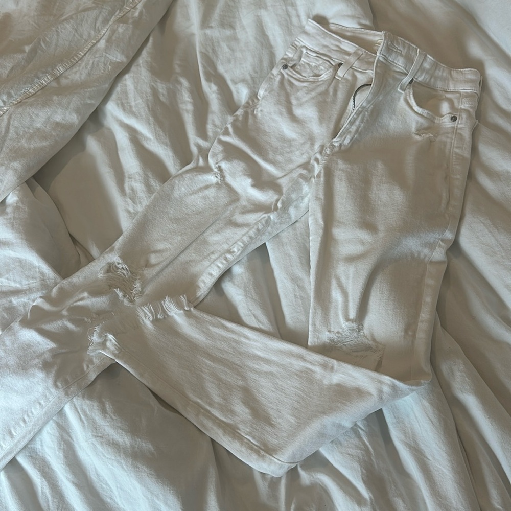 Joe’s Jeans High Rise Skinny Ankle Destroyed White Jeans